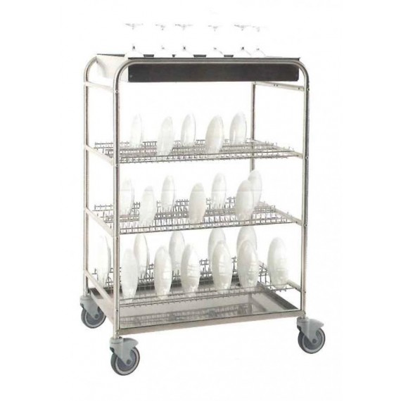 CARRELLO SCOLAPIATTI IN ACCIAIO INOX PER 248 PIATTI