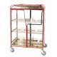 CARRELLO SCOLAPIATTI IN ACCIAIO INOX PER 186 PIATTI CON VASCA SUPERIORE SCOLABICCHIERI