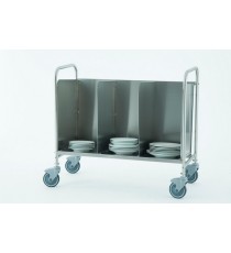 CARRELLO PORTAPIATTI E PORTAVASSOI IN ACCIAIO INOX