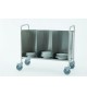 CARRELLO PORTAPIATTI E PORTAVASSOI IN ACCIAIO INOX CON 2 PARETI DIVISORIE
