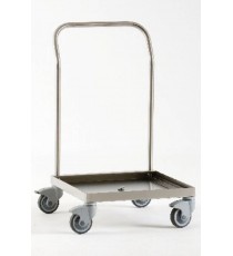 CARRELLO PORTAPIATTI E PORTAVASSOI IN ACCIAIO INOX CON 2 PARETI DIVISORIE