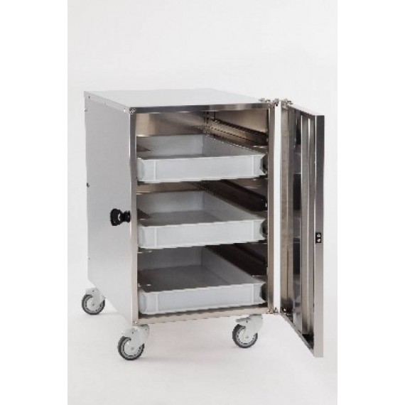 CARRELLO PORTACASSE IN ACCIAIO INOX 57x97x103 CM.