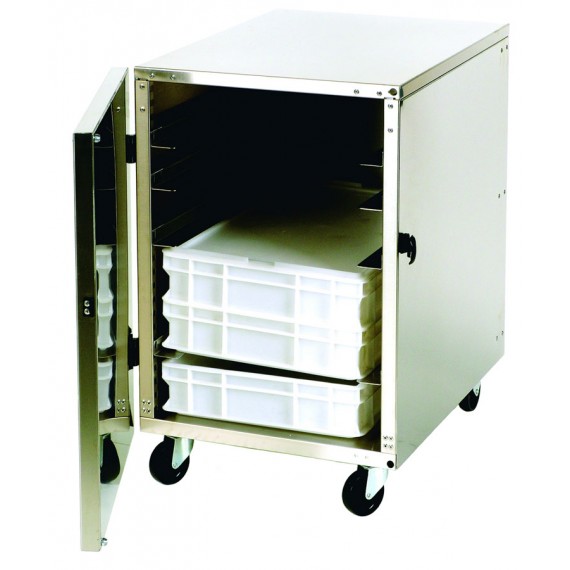 CARRELLO PORTACASSE IN ACCIAIO INOX 57x97x103 CM.
