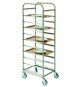 CARRELLO RITIRO VASSOI  IN ACCIAIO INOX 10 POSTI GASTRONORM 32,5x53 CM.