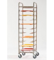 CARRELLO RITIRO VASSOI IN ACCIAIO INOX 30 POSTI EURONORM 37x53 CM.