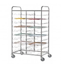 CARRELLO RITIRO VASSOI UNIVERSALE IN ACCIAIO INOX CROMATO 10 POSTI