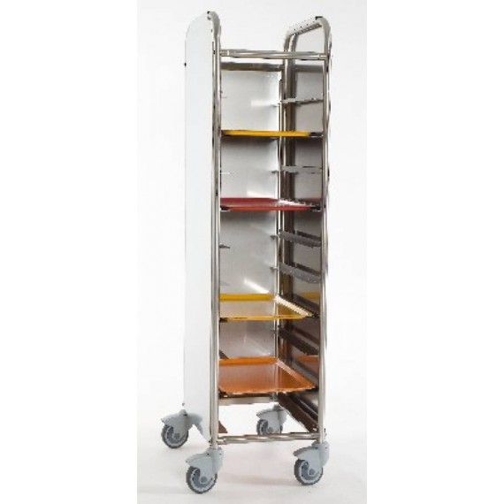 CARRELLO RITIRO VASSOI UNIVERSALE IN ACCIAIO INOX CROMATO 30 POSTI
