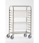 CARRELLO IN ACCIAIO INOX PER 9 TEGLIE GASTRONORM 1/1 H. 6,5 CM.