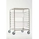 CARRELLO IN ACCIAIO INOX PER 9 TEGLIE GASTRONORM 1/1 H. 6,5 CM.