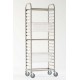 CARRELLO IN ACCIAIO INOX PER 18 TEGLIE 1/1 O 9 TEGLIE GASTRONORM 2/1 H. 6,5 CM.
