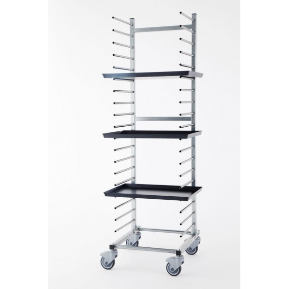 RASTRELLIERA PORTATEGLIE IN ACCIAIO INOX  PER 40 TEGLIE 60x40 CM.