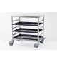CARRELLO PORTATEGLIE IN ACCIAIO INOX PER 6 TEGLIE 60x40 CM.
