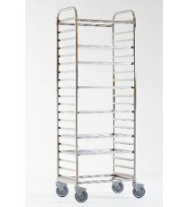 CARRELLO PORTATEGLIE IN ACCIAIO INOX PER 6 TEGLIE 60x40 CM.
