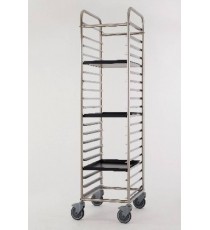 CARRELLO PORTATEGLIE IN ACCIAIO INOX PER 20 TEGLIE 60x40 CM.