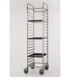 CARRELLO PORTATEGLIE IN ACCIAIO INOX PER 20 TEGLIE 60x40 CM.