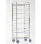 CARRELLO PORTATEGLIE IN ACCIAIO INOX PER 40 TEGLIE 60x40 CM.