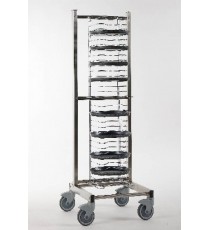 CARRELLO PORTATEGLIE IN ACCIAIO INOX PER 40 TEGLIE 60x40 CM.