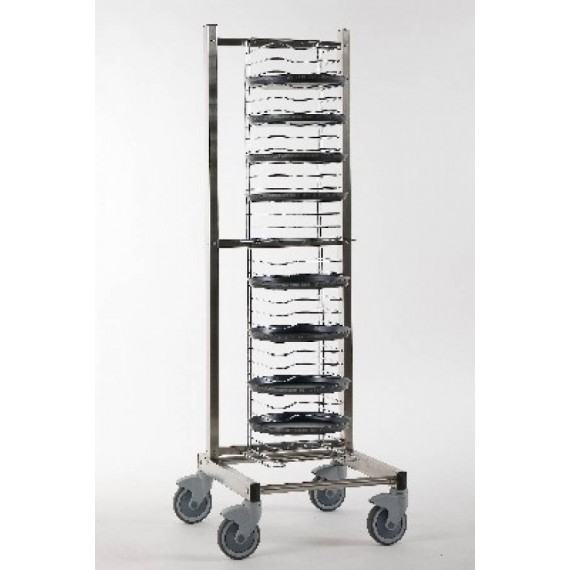 CARRELLO PORTATEGLIE IN ACCIAIO INOX PER 40 TEGLIE 60x40 CM.