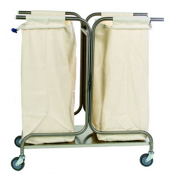 CARRELLO PORTABIANCHERIA IN ACCIAIO INOX 1 SACCO