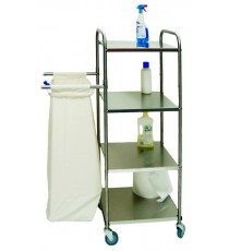 CARRELLO PORTABIANCHERIA IN ACCIAIO INOX 1 SACCO