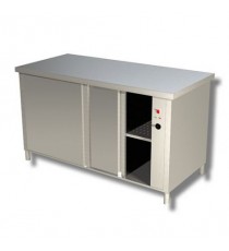 Tavolo armadiato riscaldato con porte scorrevoli profondità 800mm