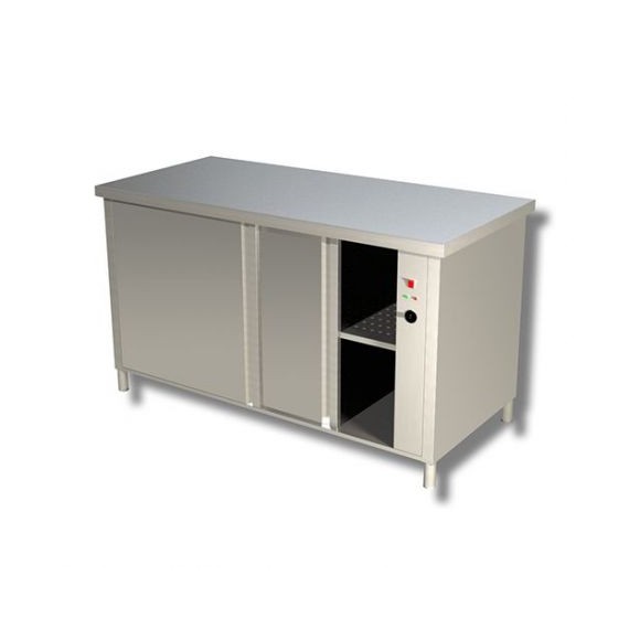 Tavolo armadiato riscaldato con porte scorrevoli profondità 800mm