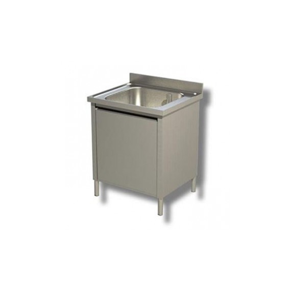 Lavatoio armadiato 1 vasca con porta a battente profondità 600mm