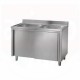 Lavatoio armadiato 2 vasche con porte scorrevoli profondità 700mm