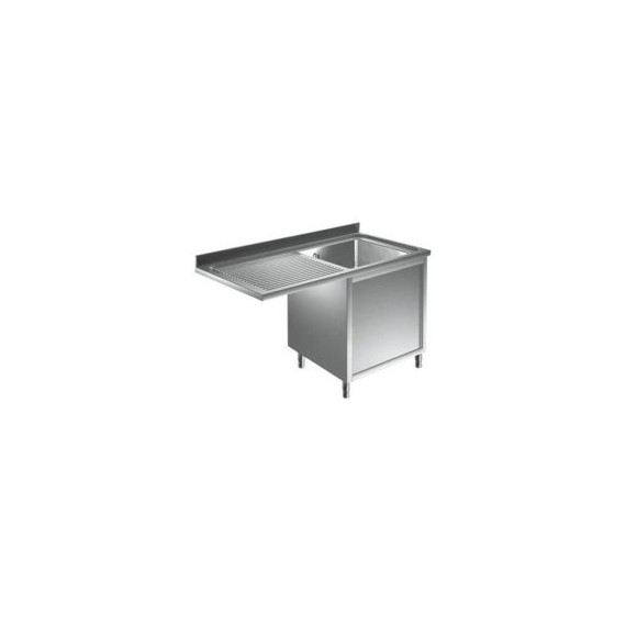 Lavatoio armadiato 1 vasca con sgocciolatoio sinistro vano lavastoviglie e porta a battente profondità 700mm