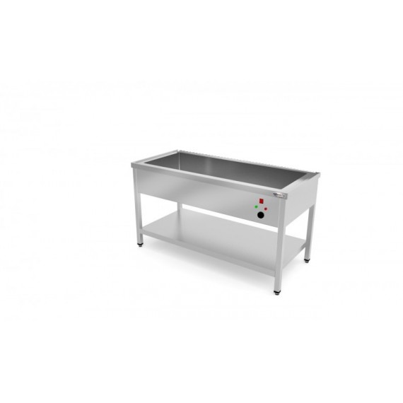 Tavolo bagnomaria con ripiano inferiore profondità 700mm