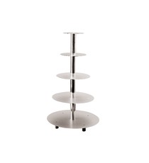 Alzata Per Torte 4 Piani In Alluminio E Acciaio Inox Diam. 40 cm