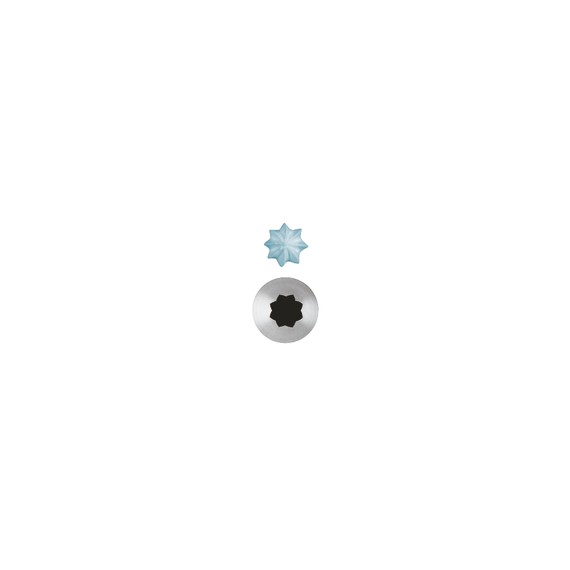 Set 6 Pz Bocchette Foro A Stella 11 mm In Acciaio Inox (7 Punte)