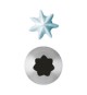 Set 6 Pz Bocchette Foro A Stella 13 mm In Acciaio Inox (7 Punte)