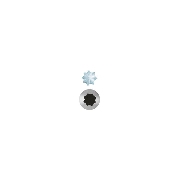 Set 6 Pz Bocchette Foro A Stella 13 mm In Acciaio Inox (7 Punte)