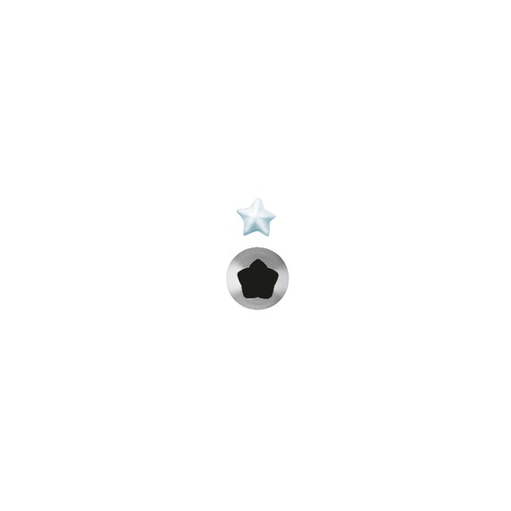 Set 6 Pz Bocchette Foro A Stella 13 mm In Acciaio Inox (8 Punte)