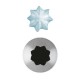 Set 6 Pz Bocchette Foro A Stella 18 mm In Acciaio Inox (8 Punte)