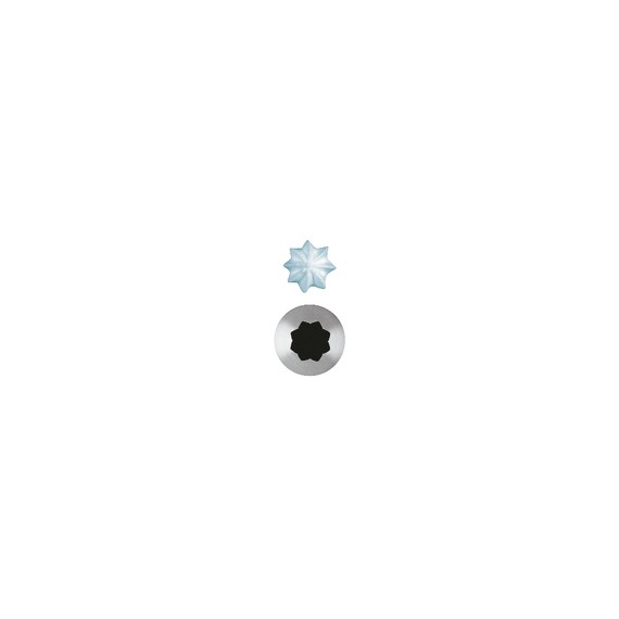 Set 6 Pz Bocchette Foro A Stella 18 mm In Acciaio Inox (8 Punte)