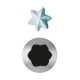 Set 6 Pz Bocchette Foro A Stella 18 mm In Acciaio Inox (5 Punte)