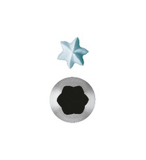 Set 6 Pz Bocchette Foro A Stella 18 mm In Acciaio Inox (5 Punte)