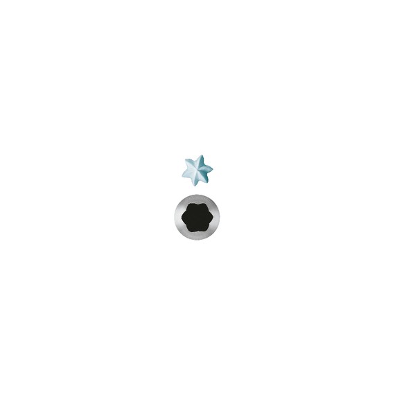 Set 6 Pz Bocchette Foro A Stella 18 mm In Acciaio Inox (5 Punte)