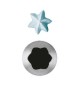 Set 6 Pz Bocchette Foro A Stella 18 mm In Acciaio Inox (6 Punte)