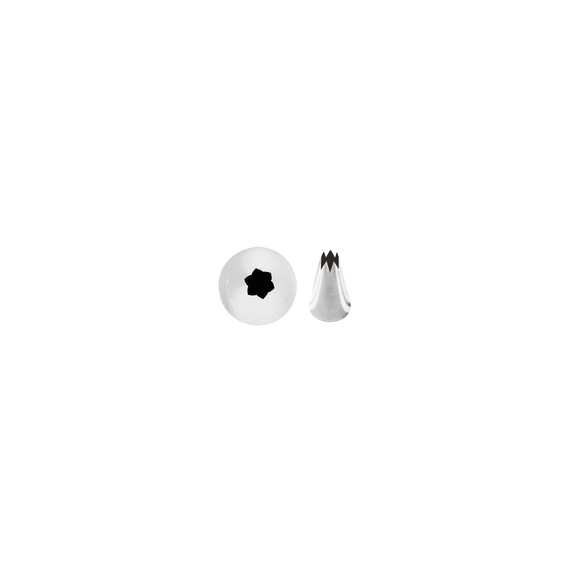 Conf. 6 Pz Bocchette Foro A Stella 2 mm In Acciaio Inox