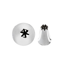 Conf. 6 Pz Bocchette Foro A Stella 18 mm In Acciaio Inox