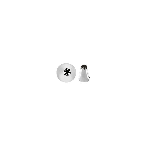 Conf. 6 Pz Bocchette Foro A Stella 18 mm In Acciaio Inox