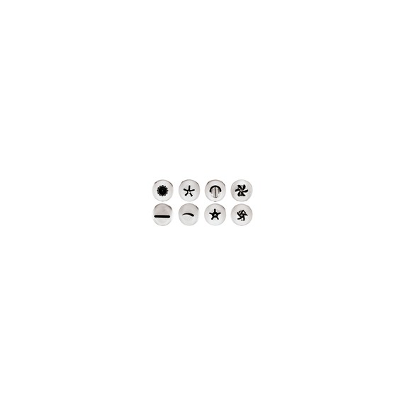 Conf. 8 Pz Bocchette Assortite 1,7 mm In Acciaio Inox