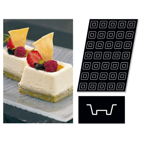 Stampo Flessibile Cm 60x40 Savarin Quadrati In Silicone
