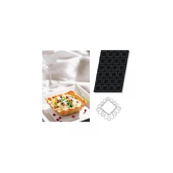 Stampo Flessibile Cm 60x40 Tartellette Quadra In Silicone