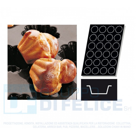 Stampo Flessibile Cm 60x40 Briochettes Orlate In Silicone