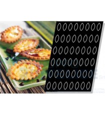 Stampo Flessibile Cm 60x40 Tartellette Ovali Cm 9,6 In Silicone