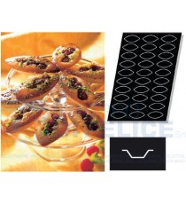 Stampo Flessibile Cm 60x40 Tartellette Ovali In Silicone